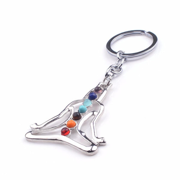 7 Yoga Stone Keychain