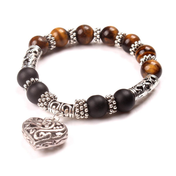 Crystals Stone  Heart Charm Bracelet