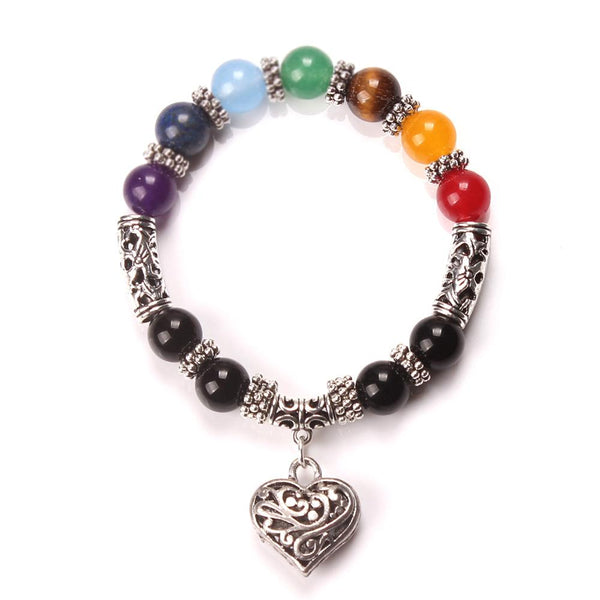 Crystals Stone  Heart Charm Bracelet