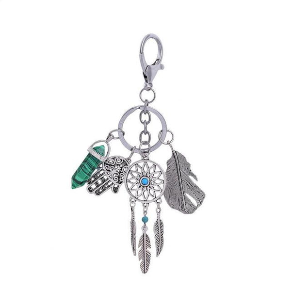 Natural Stone Dream Catcher Keychain